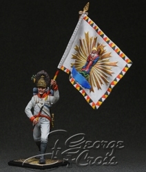 HQ PAINTED MINIATURE  Austria-Hungary. Line Infantry. German Regiments, Grenadier Company 1805-14. Regimental Banner