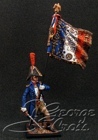 HQ PAINTED MINIATURE  Napoleon's France.  +Line Infantry 1813.  Su-lieutenant with the Regimental Eagle