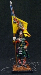 Britain in Napoleonic Wars.  +92nd Gordon Highlanders Rgt. 1815. +Standard Bearer with the Regimental Banner. KIT