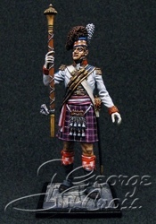 HQ PAINTED MINIATURE  Britain in Napoleonic Wars.  92nd Gordon Highlanders Rgt. 1815. Tambour-major of Regimental Band