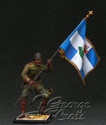 HQ PAINTED MINIATURE  Balkan and Greco-Turkish Wars. Hellenic Army. Officer Standard Bearer. Macedonian Front, 1917