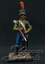 HQ PAINTED MINIATURE  Napoleon's France.  +Light Infantry 1814.  Regimental Orchestra. Drum-major