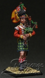 HQ PAINTED MINIATURE  Britain in Napoleonic Wars.  92nd Gordon Highlanders Rgt. 1815. Bagpiper