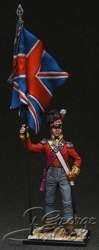 HQ PAINTED MINIATURE  Britain in Napoleonic Wars.  92nd Gordon Highlanders Rgt. 1815. Officer with the Royal Banner