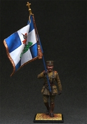 HQ PAINTED MINIATURE  Balkan and Greco-Turkish Wars. Hellenic Army. Standard Bearer in Paris 14 July 1919. Celebration of the end of WWI